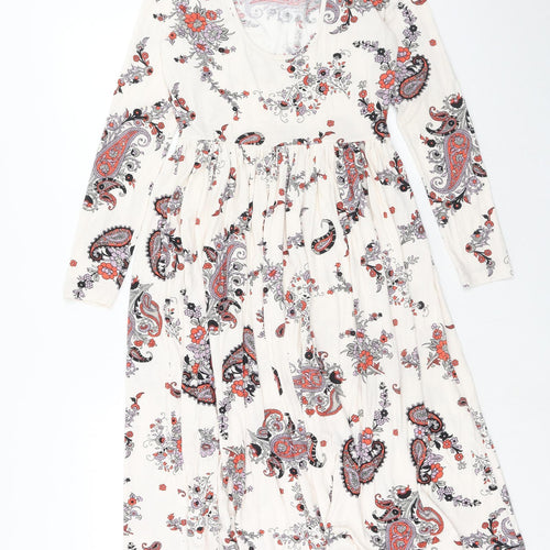 ASOS Womens Multicoloured Paisley Viscose Trapeze & Swing Size 10 Round Neck Pullover
