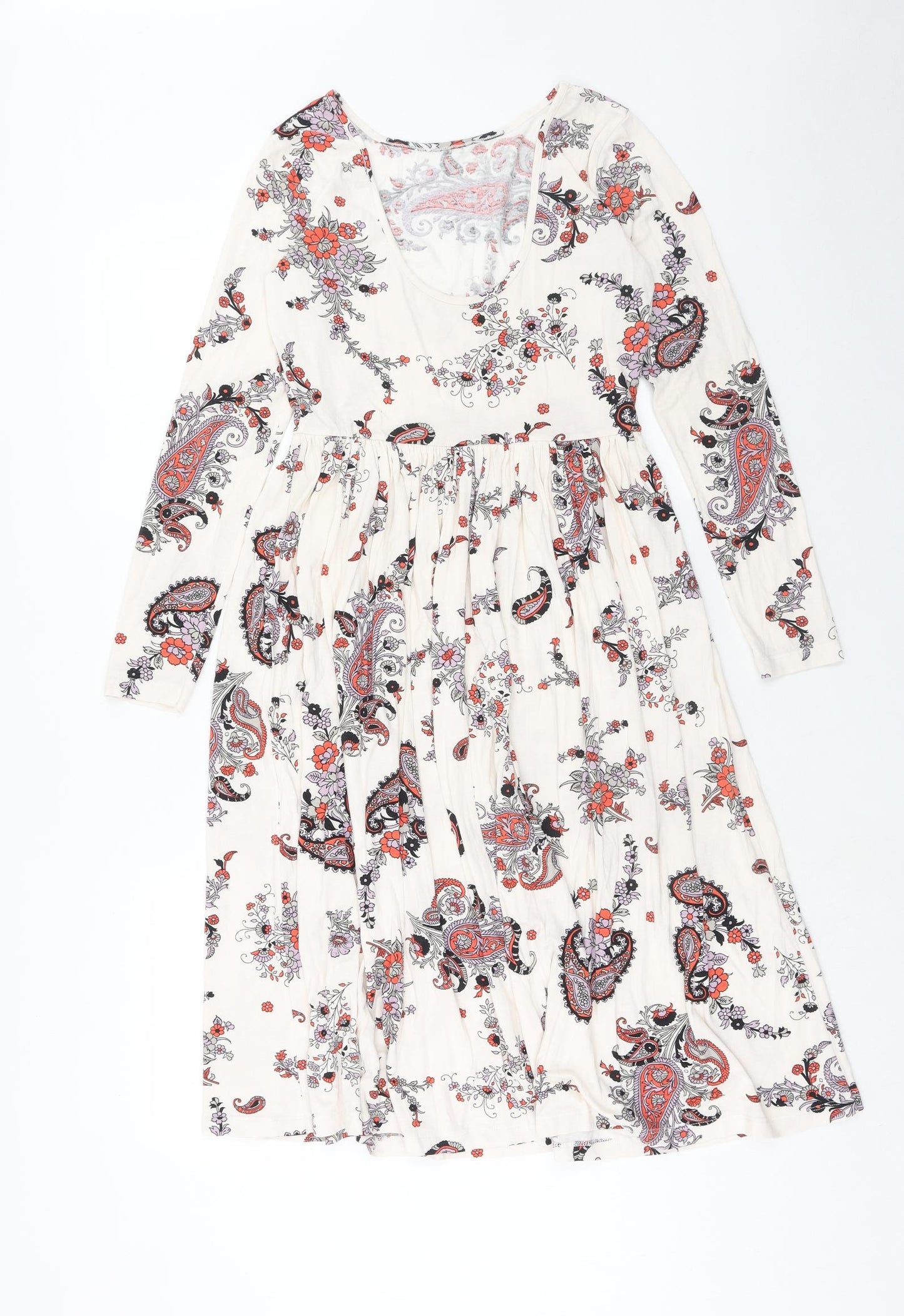 ASOS Womens Multicoloured Paisley Viscose Trapeze & Swing Size 10 Round Neck Pullover