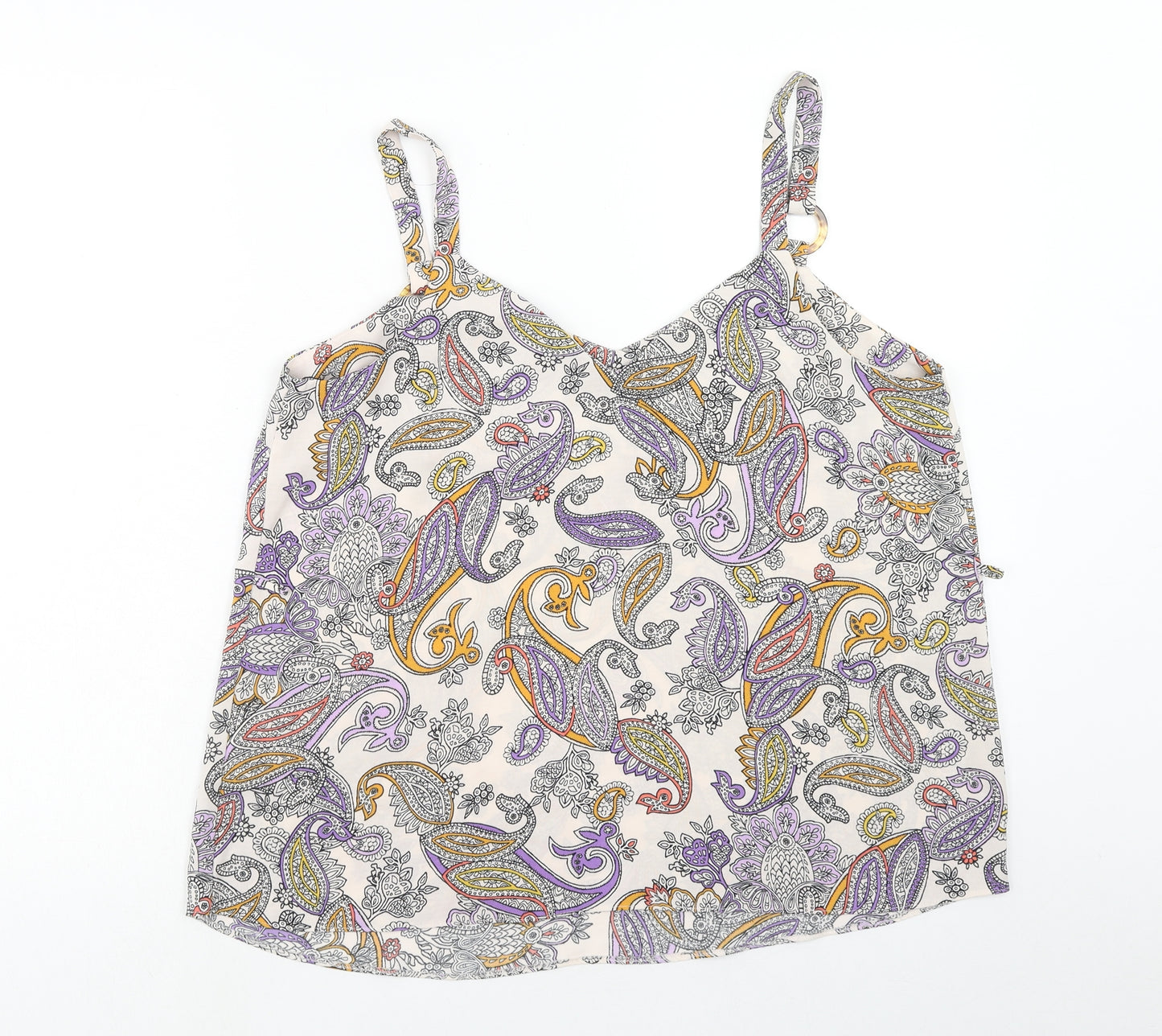 Primark Womens Multicoloured Paisley Polyester Camisole Tank Size 16 V-Neck