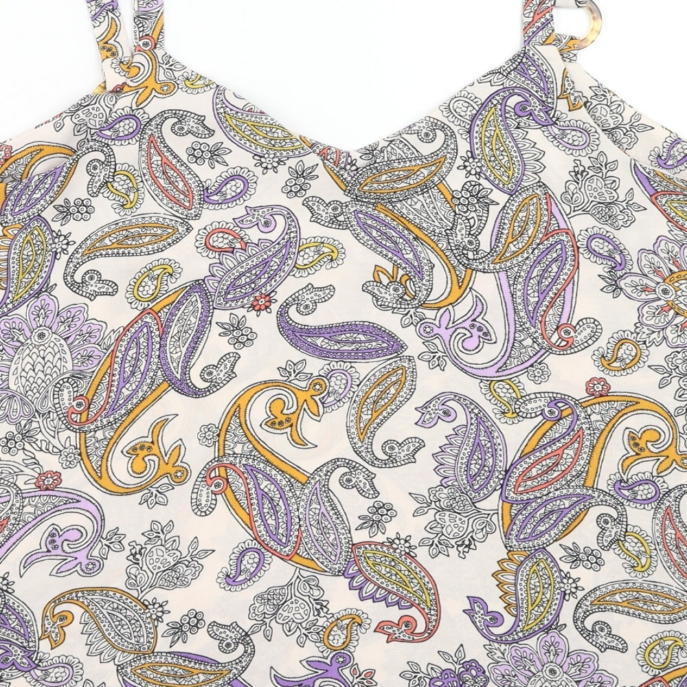 Primark Womens Multicoloured Paisley Polyester Camisole Tank Size 16 V-Neck
