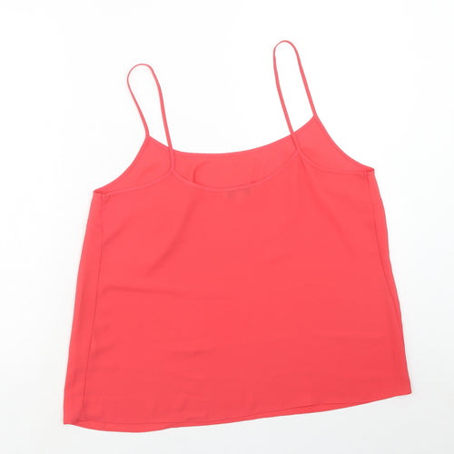 Papaya Womens Pink Polyester Basic Tank Size 16 Square Neck