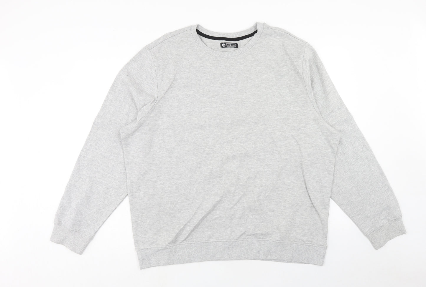 Avenue Mens Grey Cotton Pullover Sweatshirt Size XL