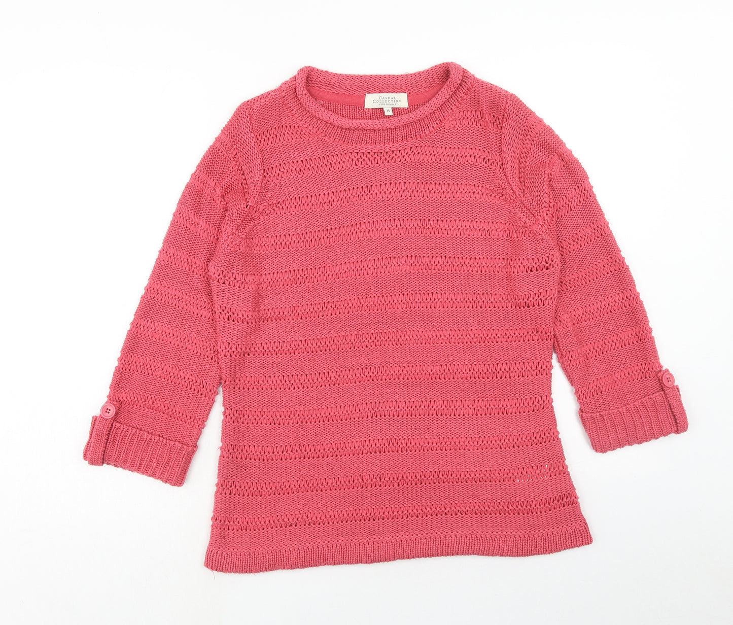 Debenhams Womens Pink Boat Neck Acrylic Pullover Jumper Size 14