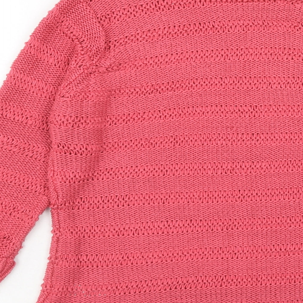 Debenhams Womens Pink Boat Neck Acrylic Pullover Jumper Size 14
