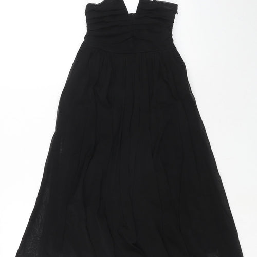 H&M Womens Black Nylon Trapeze & Swing Size 6 V-Neck Zip