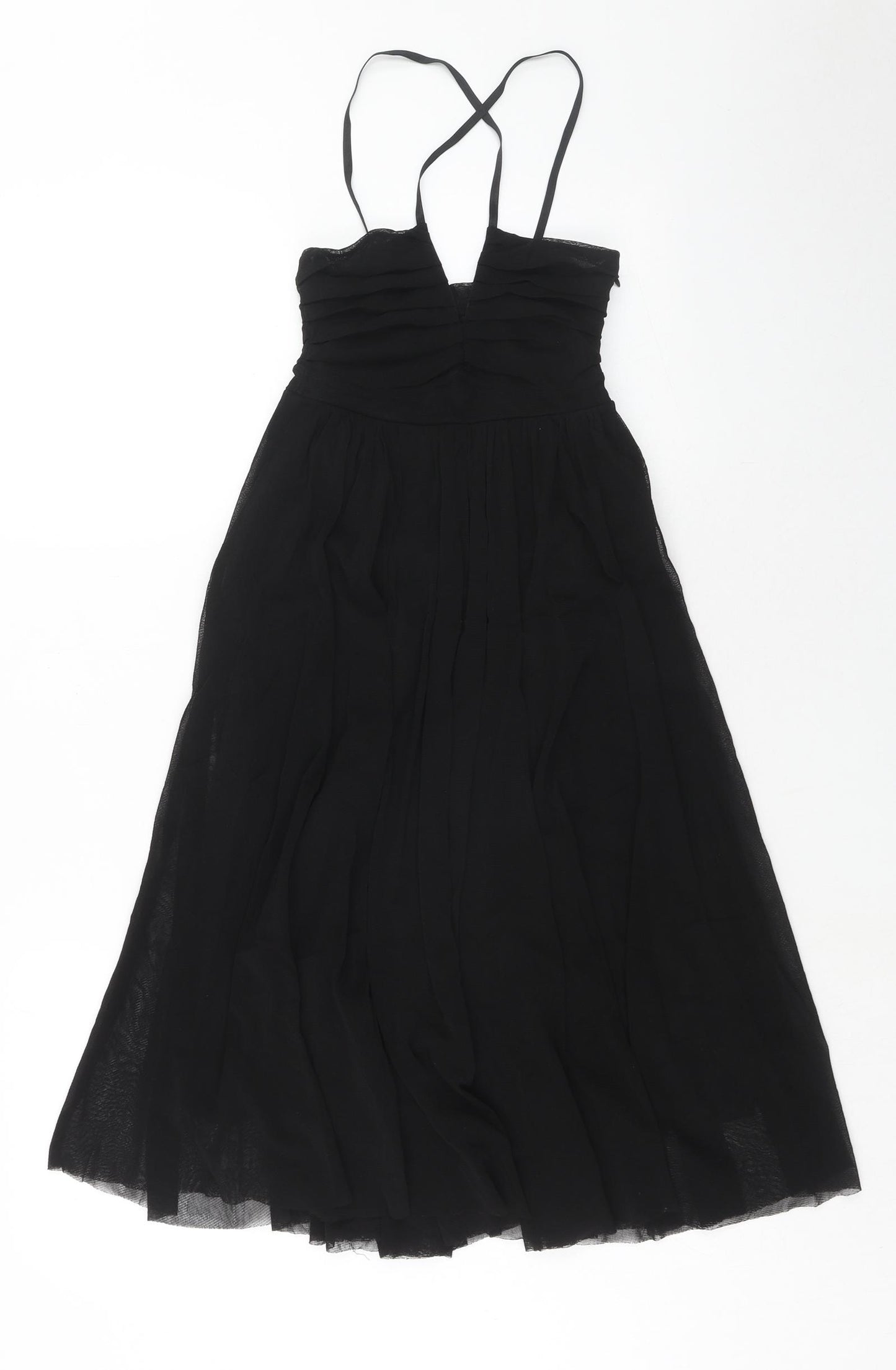 H&M Womens Black Nylon Trapeze & Swing Size 6 V-Neck Zip
