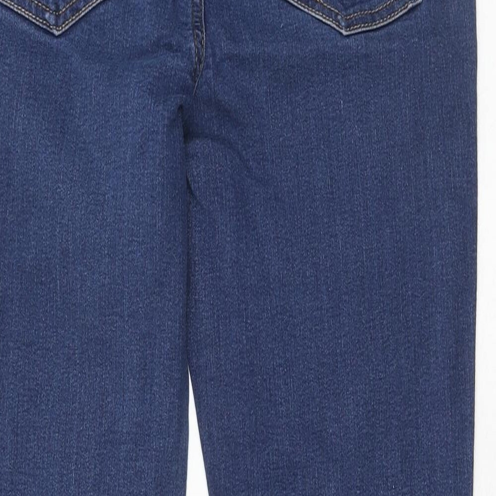 Marks and Spencer Womens Blue Cotton Skinny Jeans Size 12 Regular Zip
