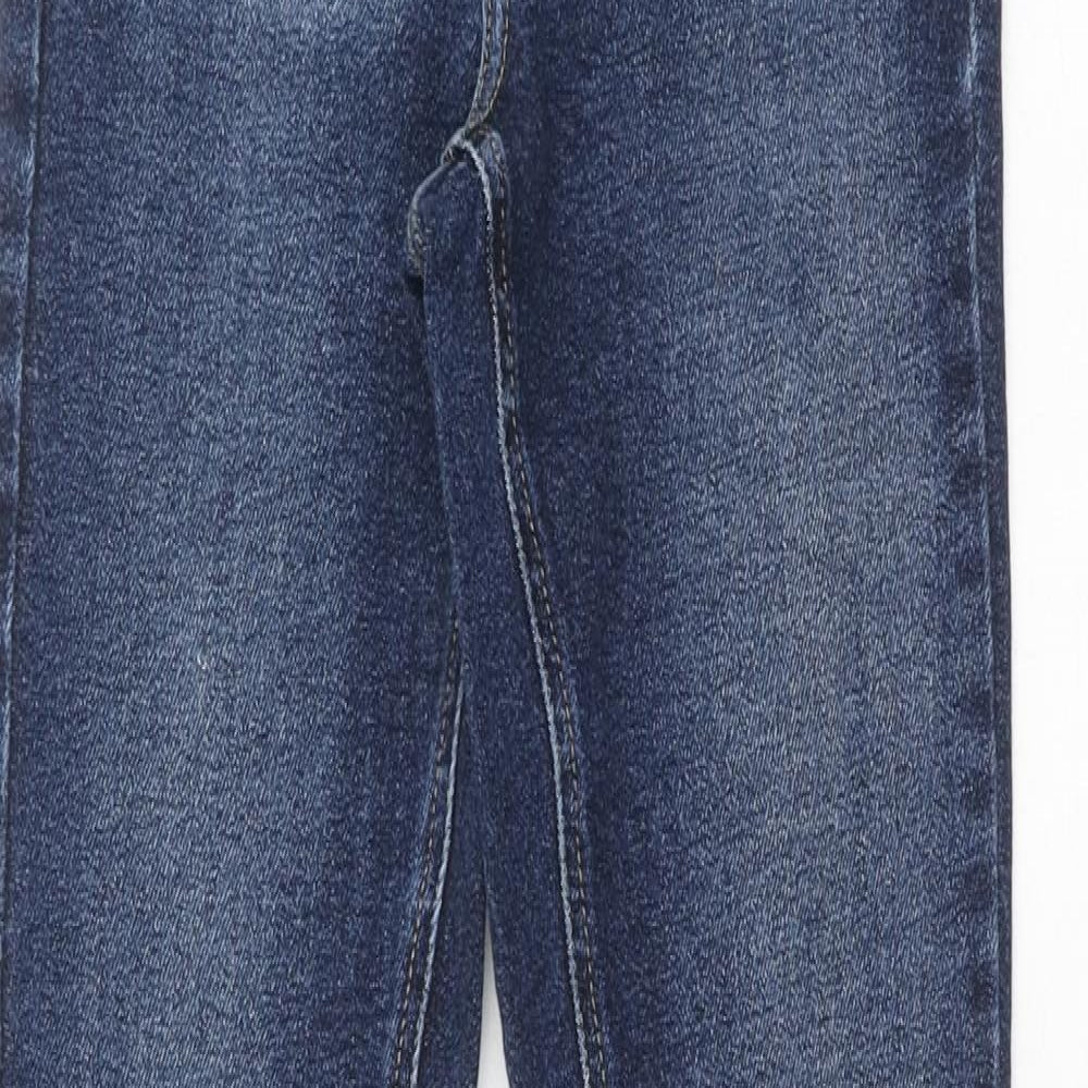 River Island Womens Blue Cotton Flared Jeans Size 8 Regular Zip