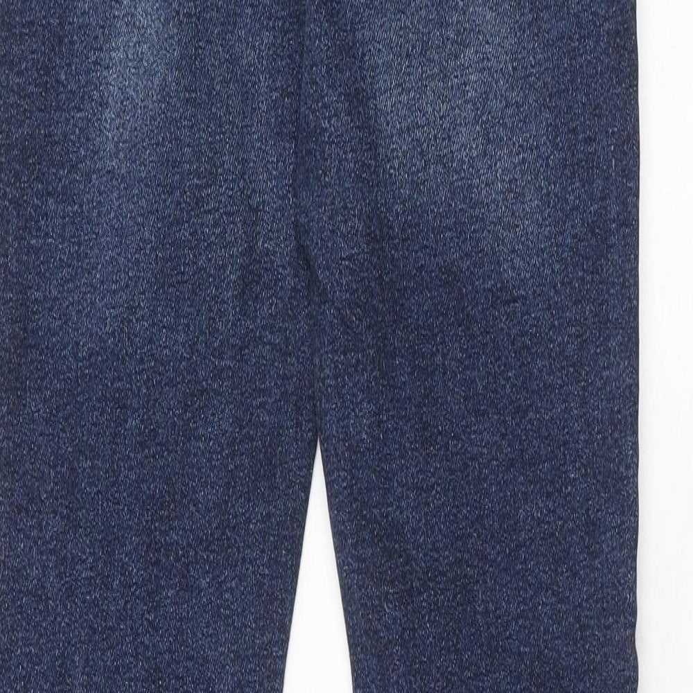 River Island Womens Blue Cotton Flared Jeans Size 8 Regular Zip
