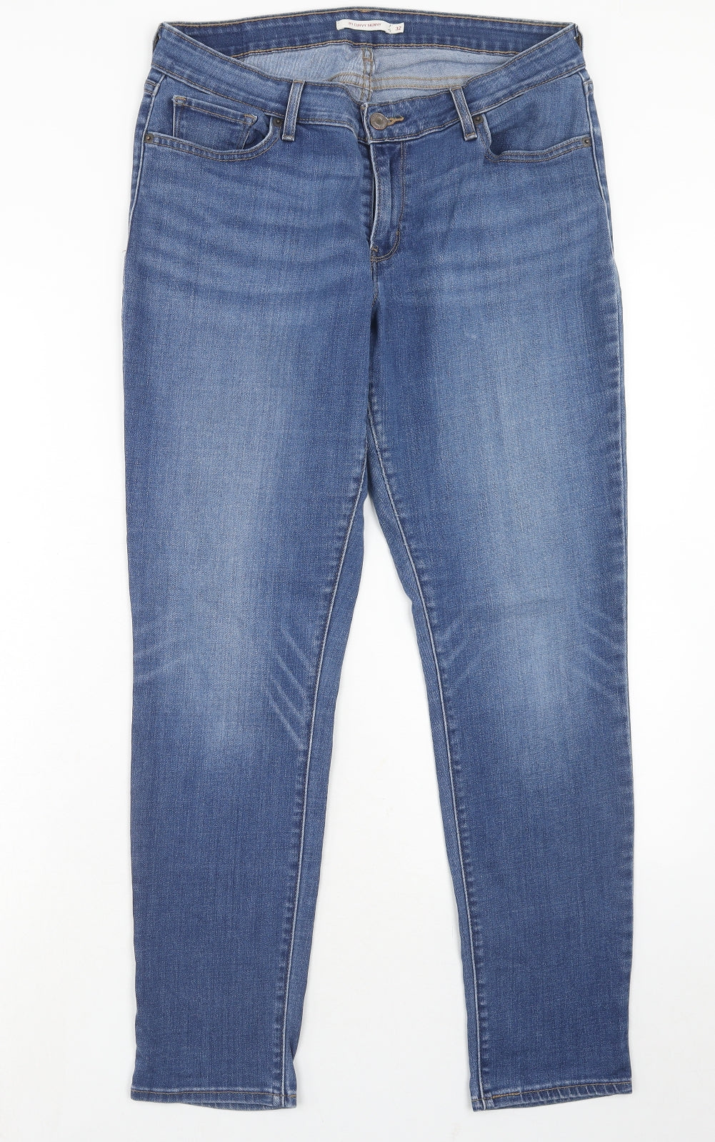 Levi's Womens Blue Cotton Skinny Jeans Size 32 in L32 in Regular Zip