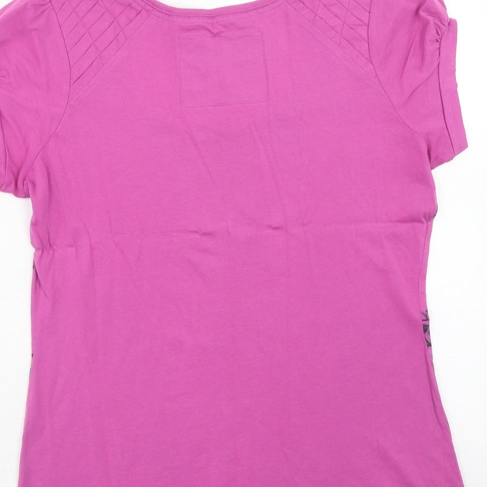 Jasper Conran Womens Pink Cotton Basic T-Shirt Size 14 Scoop Neck