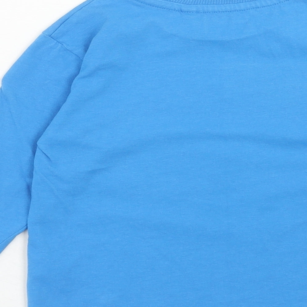 NEXT Boys Blue Cotton Pullover Casual Size 3 Years Round Neck Pullover - Dinosaur
