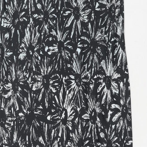 Topshop Womens Black Fair Isle Polyester Slip Dress Size 10 V-Neck Pullover