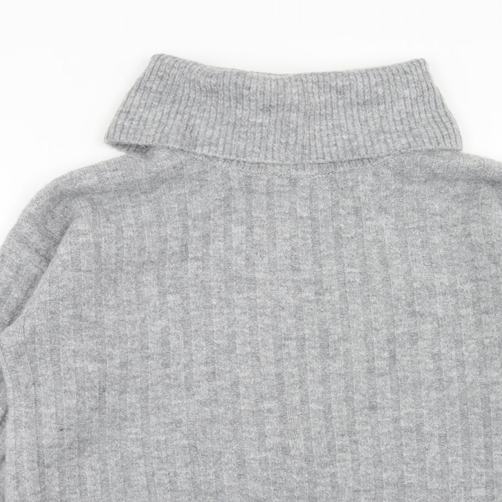 New Look Womens Grey Roll Neck Acrylic Pullover Jumper Size L