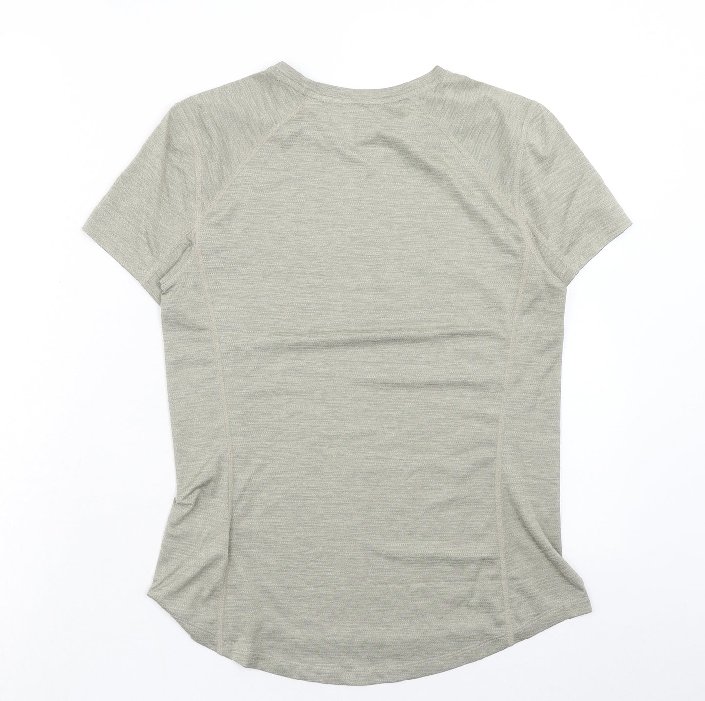 H&M Womens Green Polyester Basic T-Shirt Size S Scoop Neck Pullover