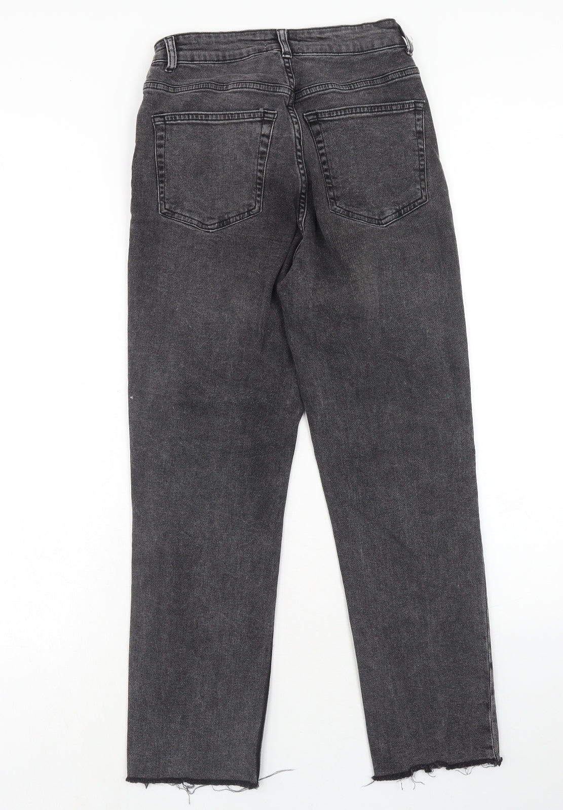 In the Style Womens Black Cotton Straight Jeans Size 8 Regular Zip - Distressed