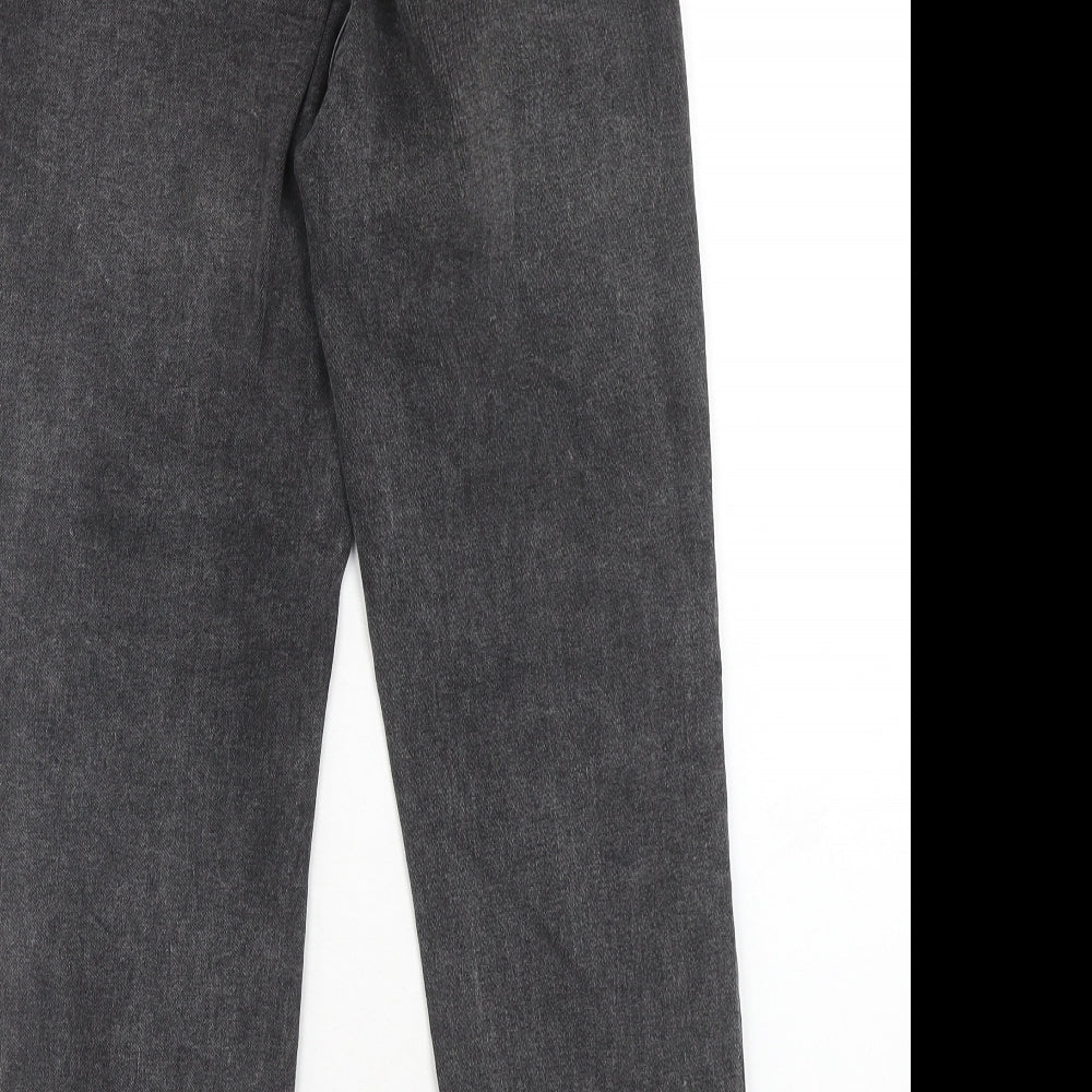 In the Style Womens Black Cotton Straight Jeans Size 8 Regular Zip - Distressed