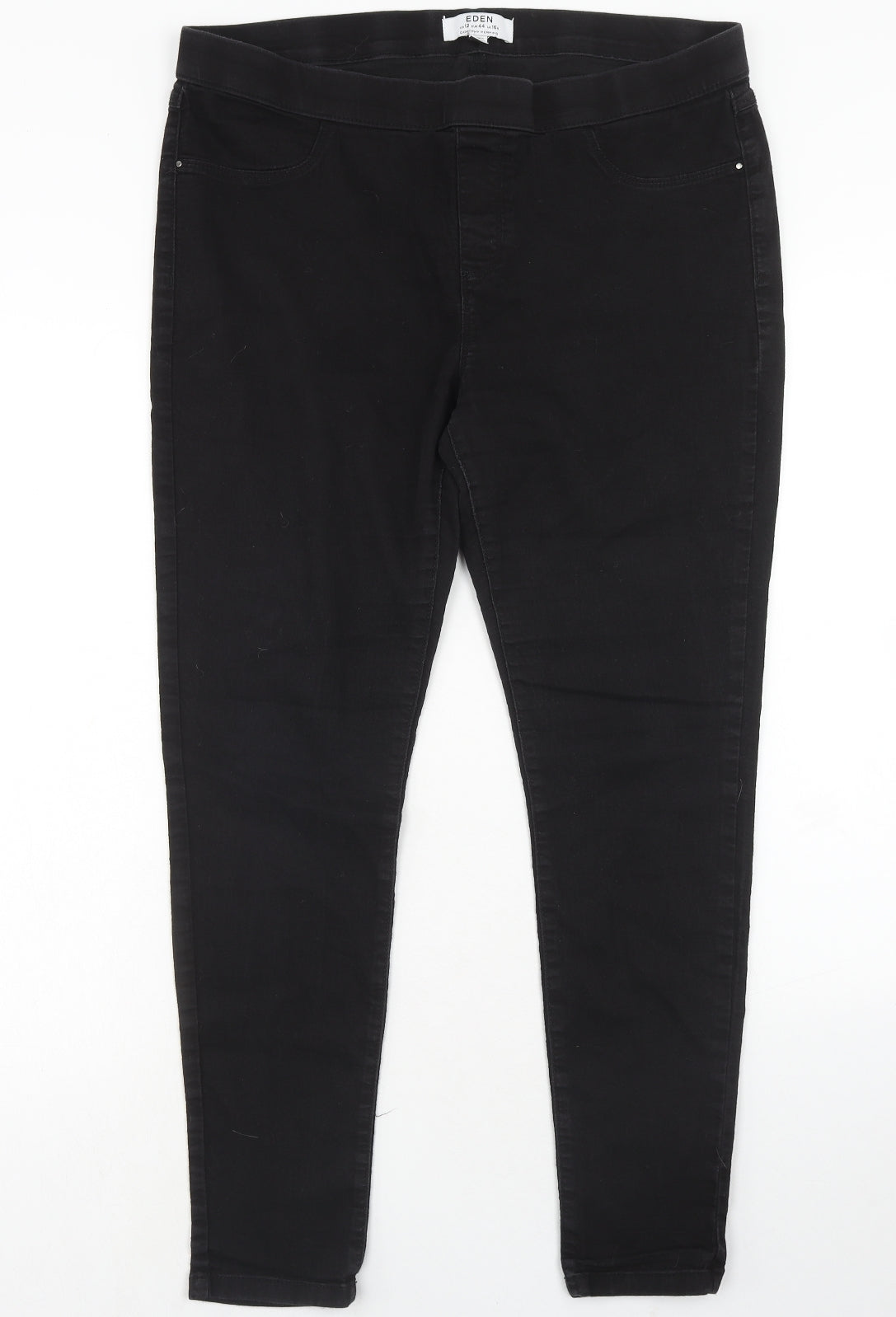 Dorothy Perkins Womens Black Cotton Jegging Jeans Size 16 Regular Zip