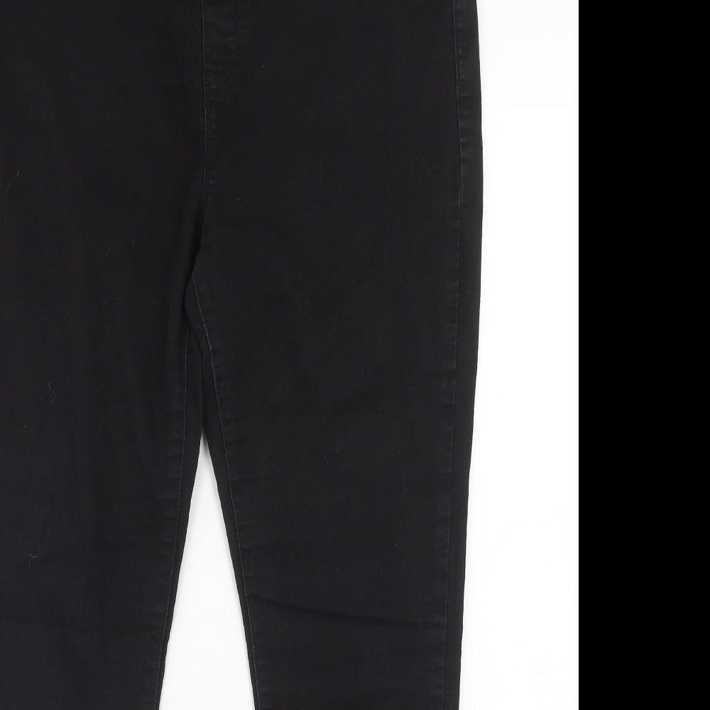 Dorothy Perkins Womens Black Cotton Jegging Jeans Size 16 Regular Zip