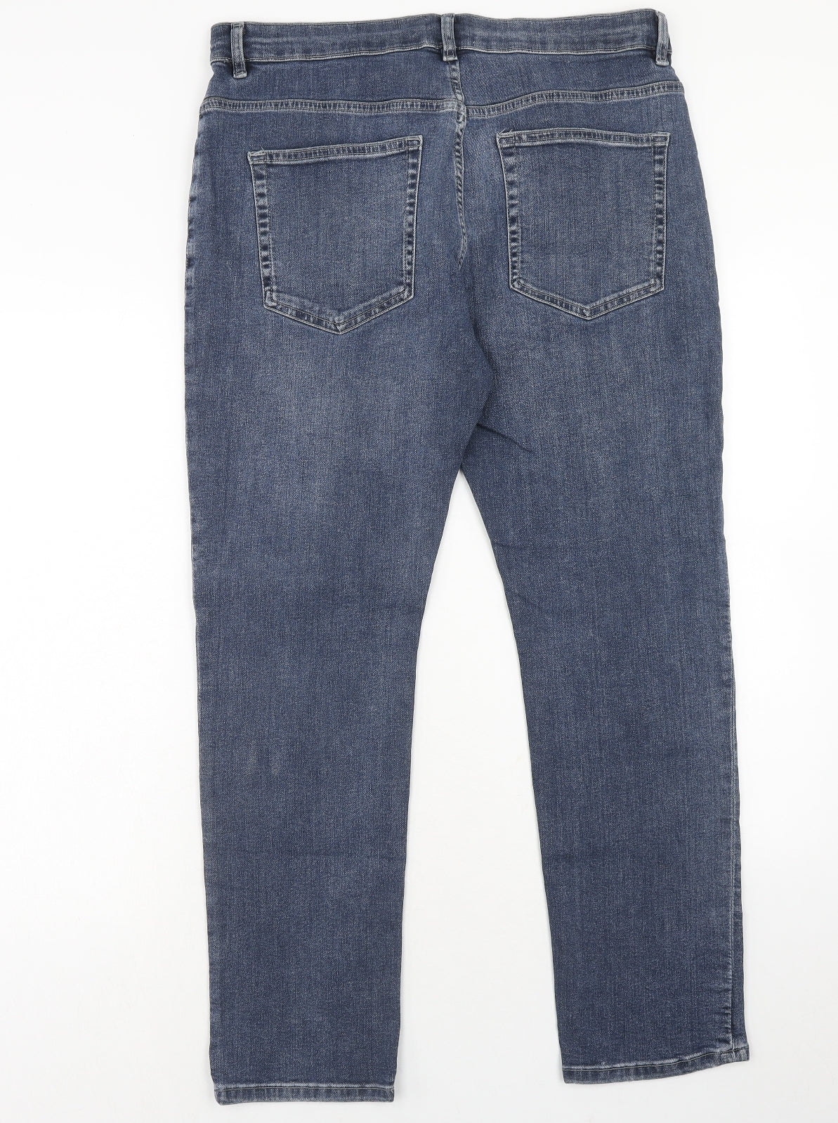 NEXT Mens Blue Cotton Straight Jeans Size 34 in Regular Zip - Short Leg