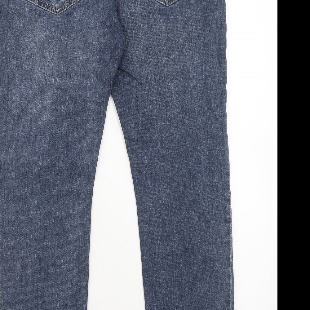 NEXT Mens Blue Cotton Straight Jeans Size 34 in Regular Zip - Short Leg