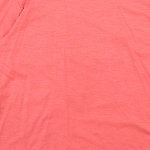 Atlas Womens Pink Cotton Basic T-Shirt Size 12 V-Neck