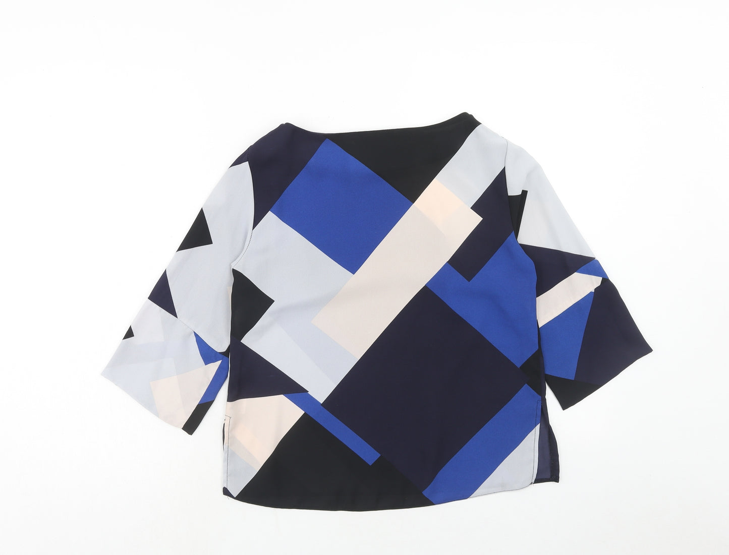 Dorothy Perkins Womens Multicoloured Geometric Polyester Basic Blouse Size 6 Round Neck