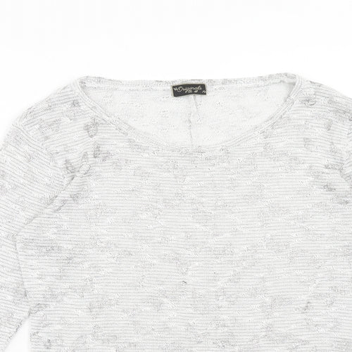 Original Womens Grey Scoop Neck Polyester Pullover Jumper Size 14