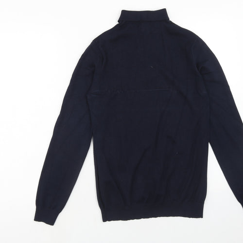 River Island Mens Blue Polyester Polo Size XS Collared Button