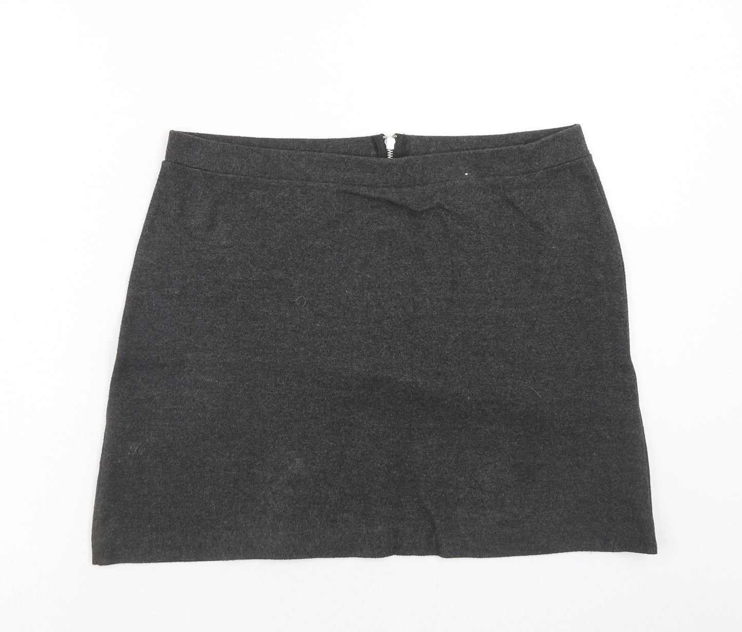 TU Womens Grey Polyester Bandage Skirt Size 14 Zip