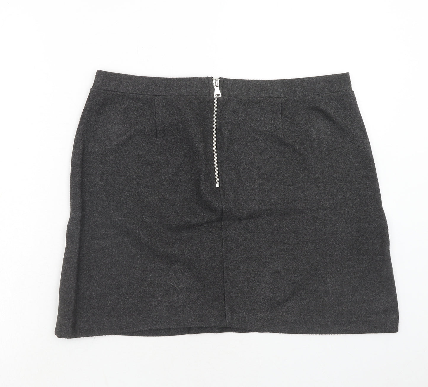 TU Womens Grey Polyester Bandage Skirt Size 14 Zip