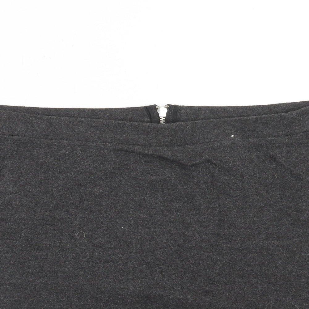 TU Womens Grey Polyester Bandage Skirt Size 14 Zip