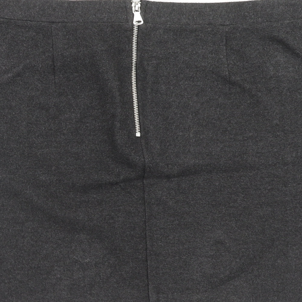TU Womens Grey Polyester Bandage Skirt Size 14 Zip