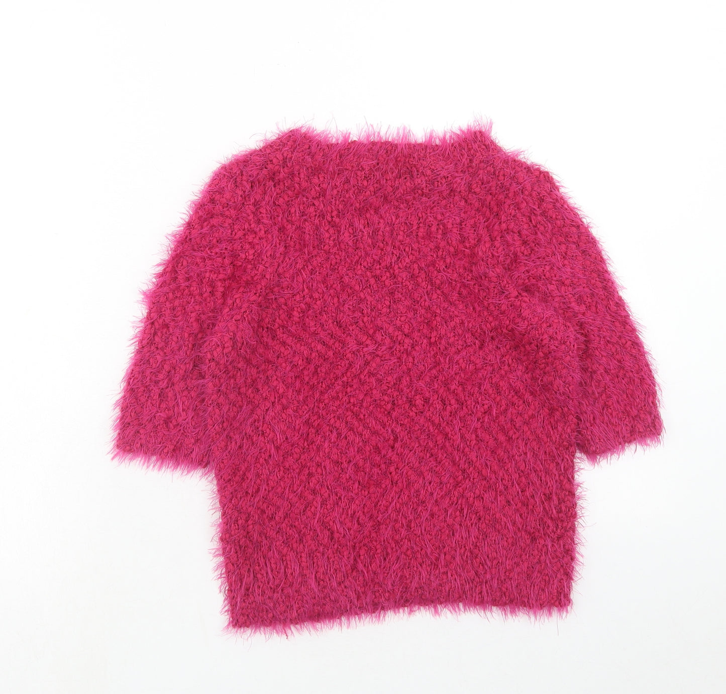 New Look Womens Pink Round Neck Polyester Pullover Jumper Size 10