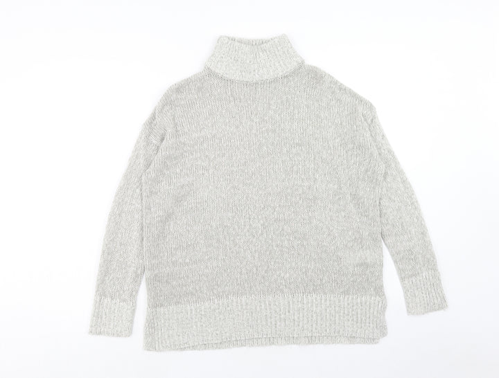 New Look Womens Grey High Neck Acrylic Pullover Jumper Size S