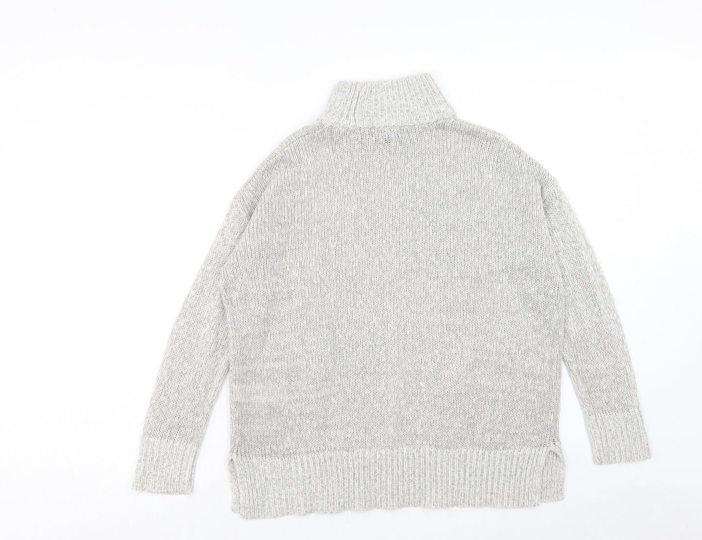 New Look Womens Grey High Neck Acrylic Pullover Jumper Size S