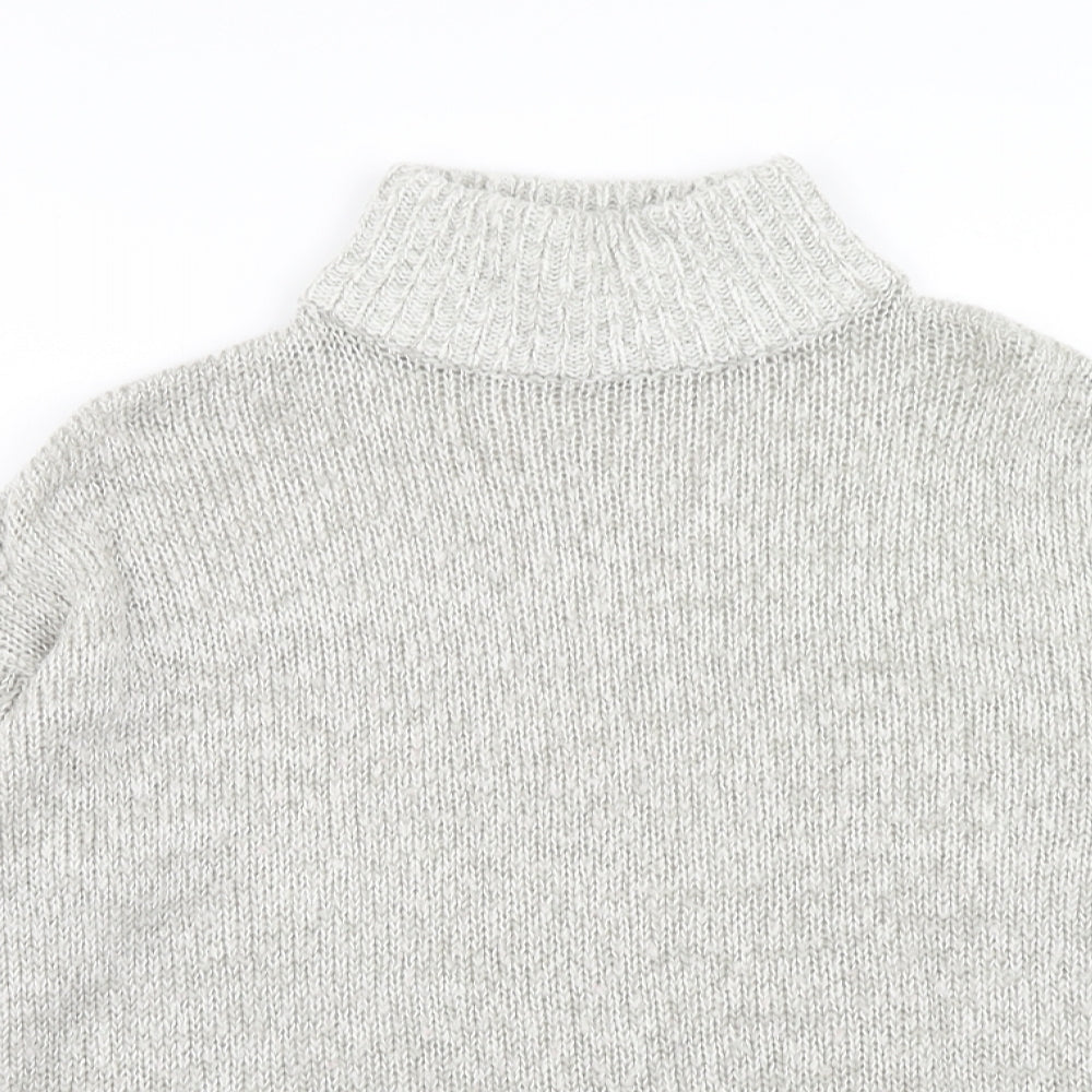 New Look Womens Grey High Neck Acrylic Pullover Jumper Size S