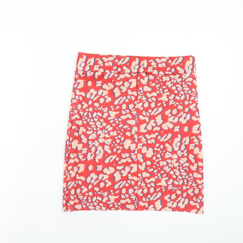 Lost Ink Womens Red Animal Print Polyester Bandage Skirt Size 10 - Leopard Pattern