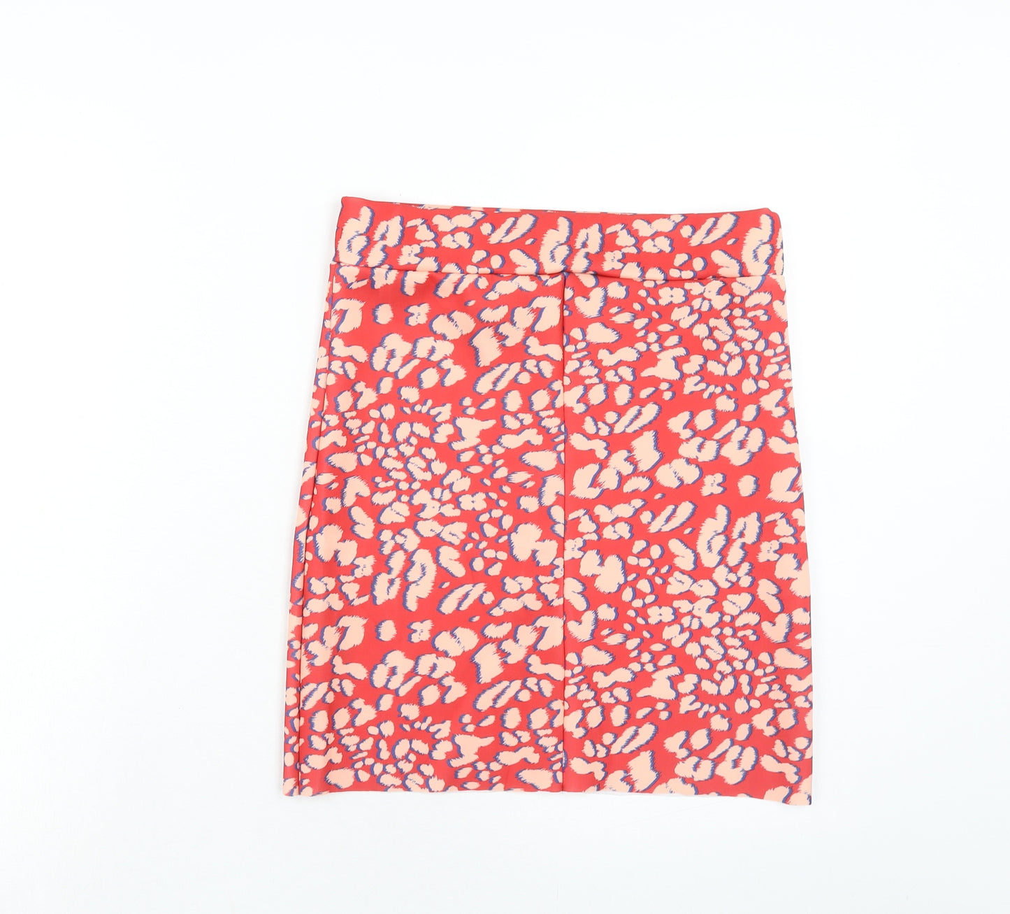 Lost Ink Womens Red Animal Print Polyester Bandage Skirt Size 10 - Leopard Pattern