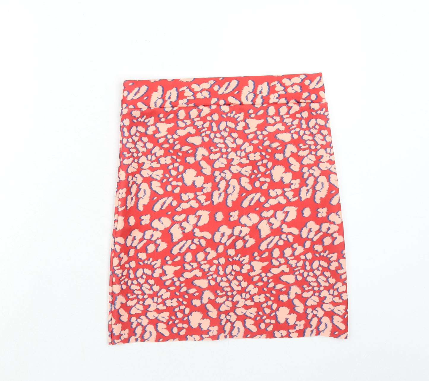 Lost Ink Womens Red Animal Print Polyester Bandage Skirt Size 10 - Leopard Pattern