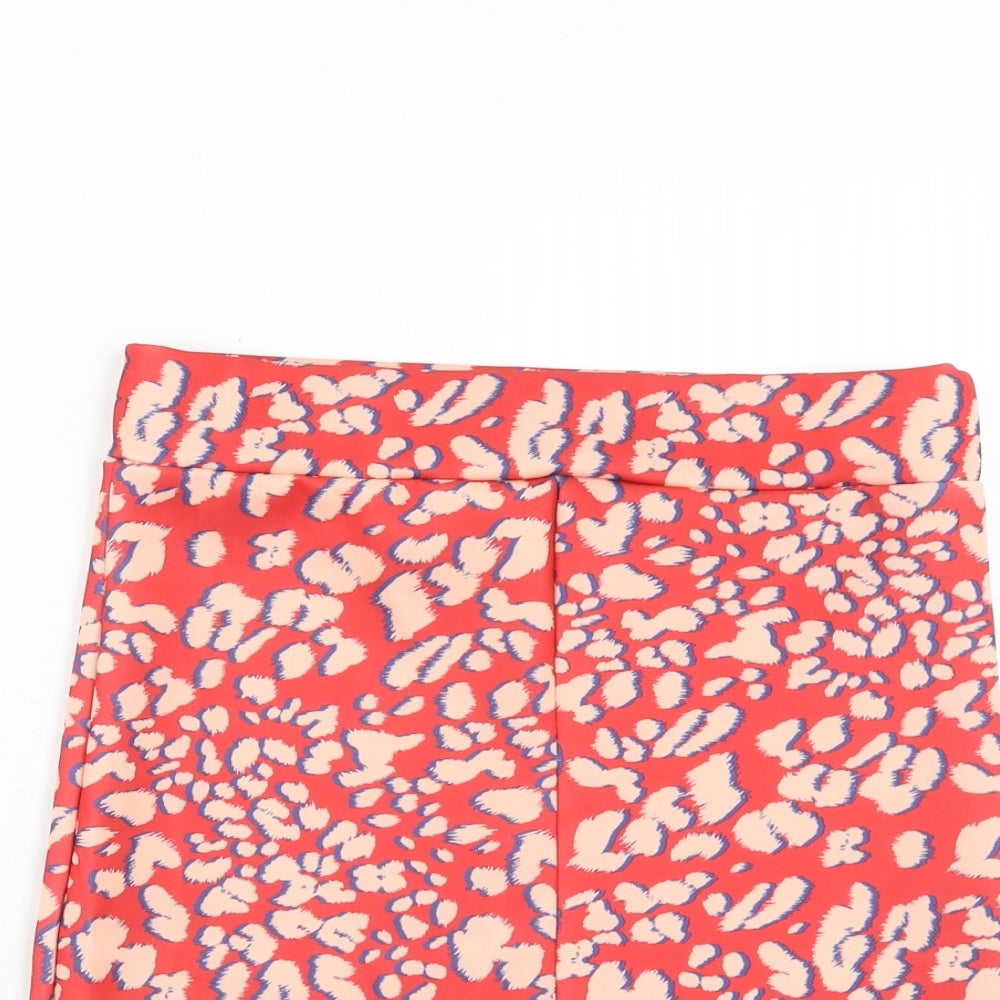 Lost Ink Womens Red Animal Print Polyester Bandage Skirt Size 10 - Leopard Pattern