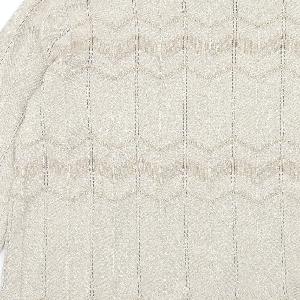 Bonmarché Womens Gold Scoop Neck Viscose Pullover Jumper Size 16 - Size 16-18