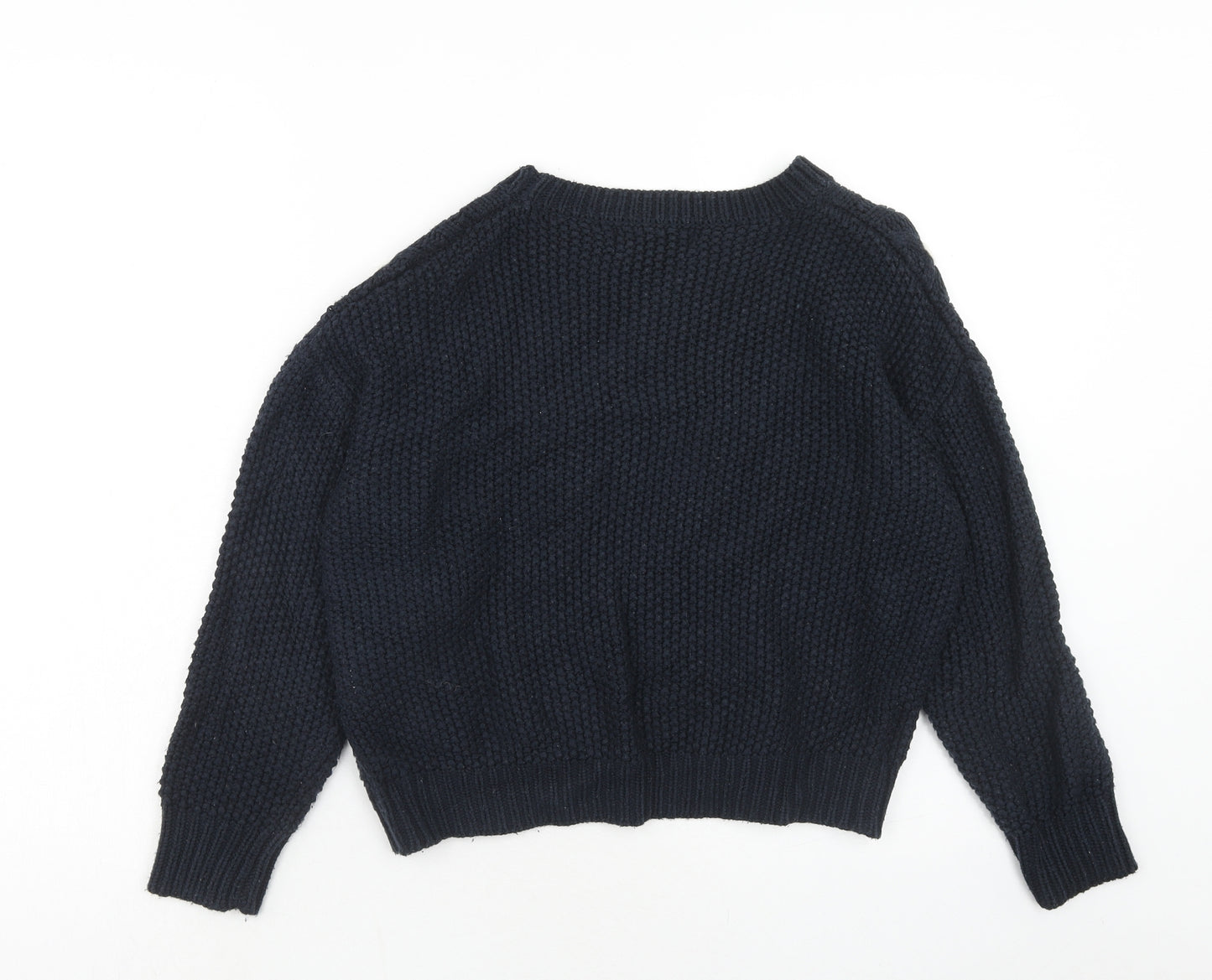 Louche Womens Blue Round Neck Acrylic Pullover Jumper Size 10