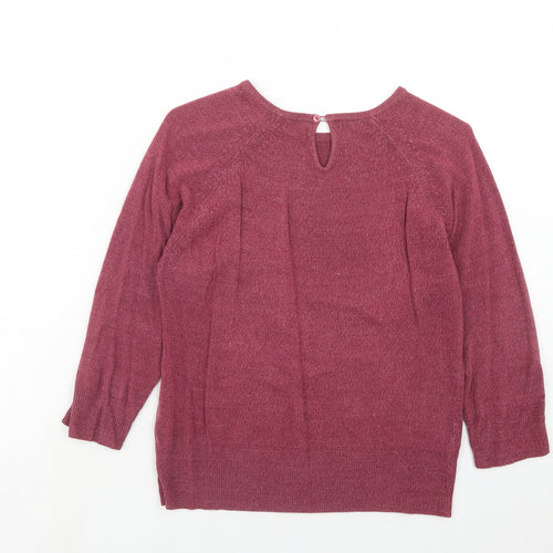 BHS Womens Purple Round Neck Acrylic Pullover Jumper Size 14