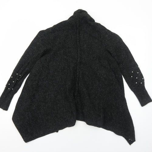 Cream Womens Grey V-Neck Polyester Cardigan Jumper Size S