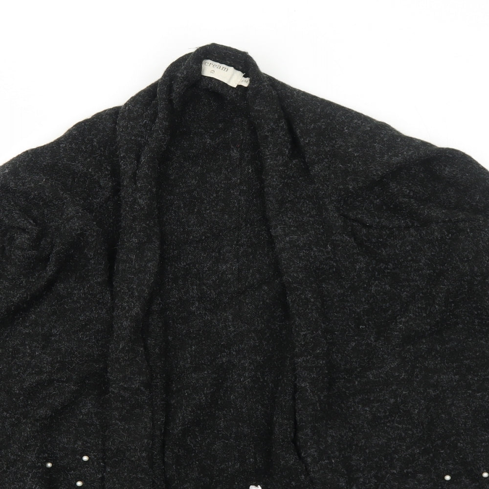 Cream Womens Grey V-Neck Polyester Cardigan Jumper Size S
