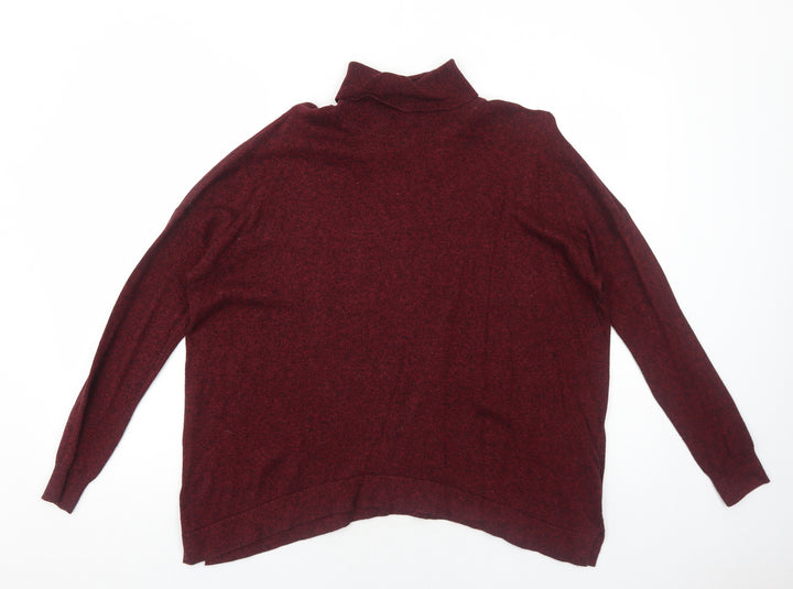 Sportsgirl Womens Red Roll Neck Cotton Pullover Jumper Size M