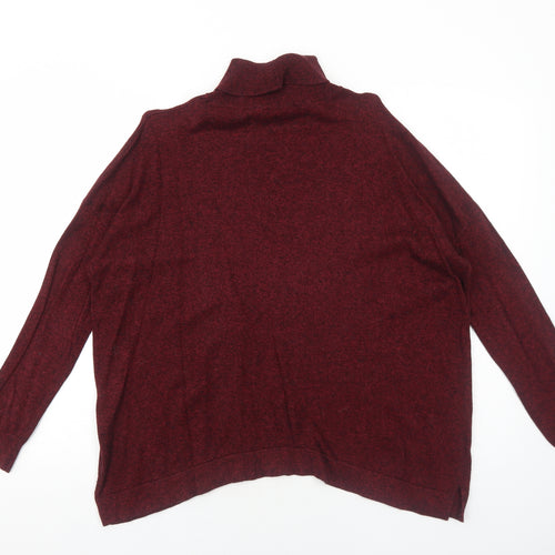 Sportsgirl Womens Red Roll Neck Cotton Pullover Jumper Size M