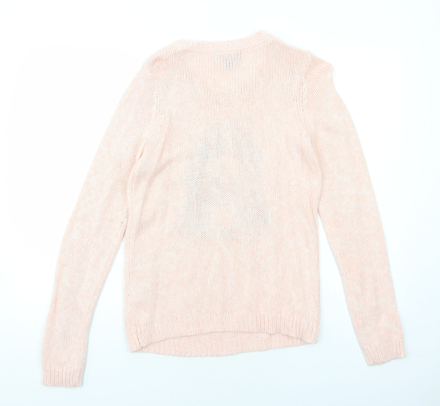 Amara Womens Pink Round Neck Acrylic Pullover Jumper Size 8 - Dog