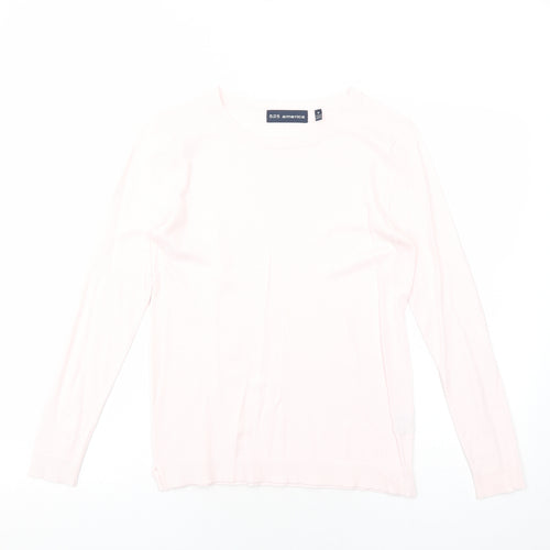 525 america Womens Pink Round Neck Nylon Pullover Jumper Size S